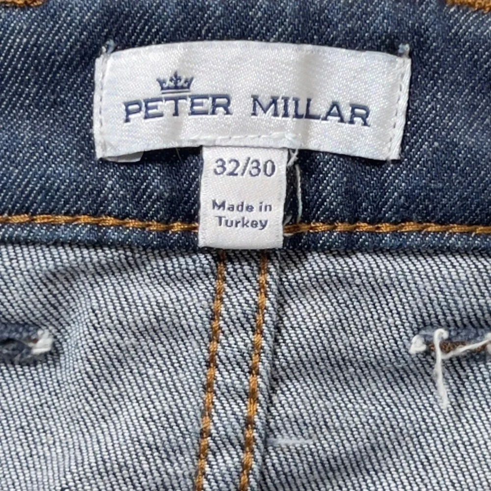 Peter Millar Crown Straight Leg Jeans Mens Sz 32x30 Blue Stretch Denim Dark Wash